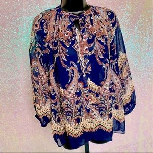 Cato Flowy Paisley Boho Blouse